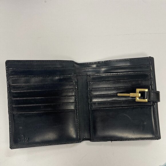 Gucci Vintage Jackie Piston Lock Compact Patent Leather Wallet-Black - Preowned - Picture 8 of 15